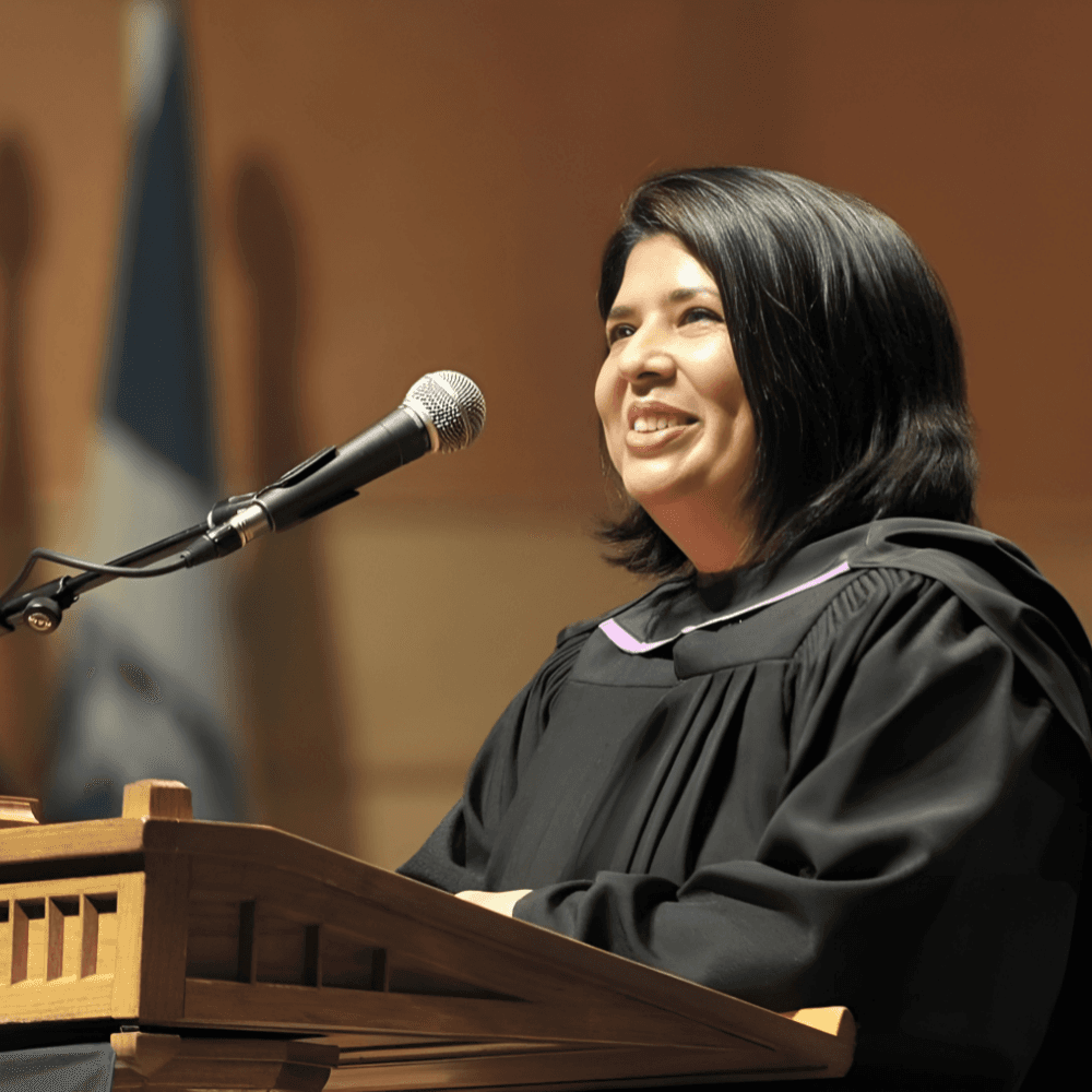 Rumana Monzur addressing the Peter A. Allard School of Law Convocation, University of British Columbia
